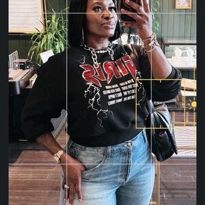 Cotton On Women’s Black Tee with Red Graphic